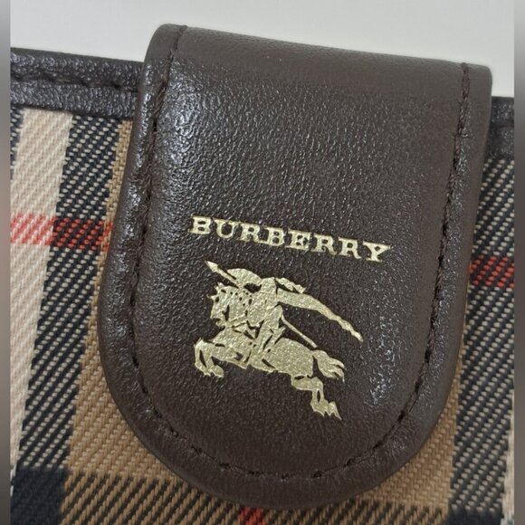 Vintage Burberry Key Holder Wallet Calfskin Nova Check 4 Keys Nishikaw Y2K - Picture 2 of 12